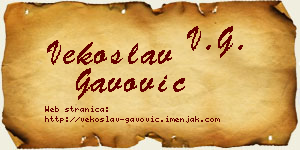 Vekoslav Gavović vizit kartica